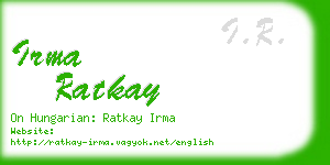 irma ratkay business card